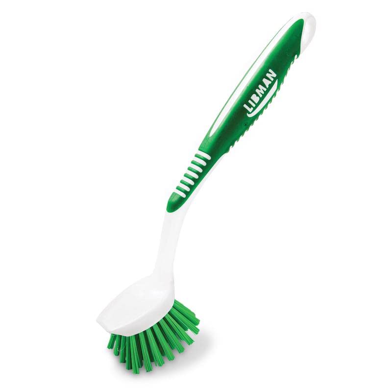 LIBMAN Commercial Kitchen Brush W/Scrapper ergonomic grip for comfortable cleaning