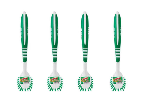 LIBMAN Commercial Kitchen Brush W/Scrapper close-up of built-in scrapper edge