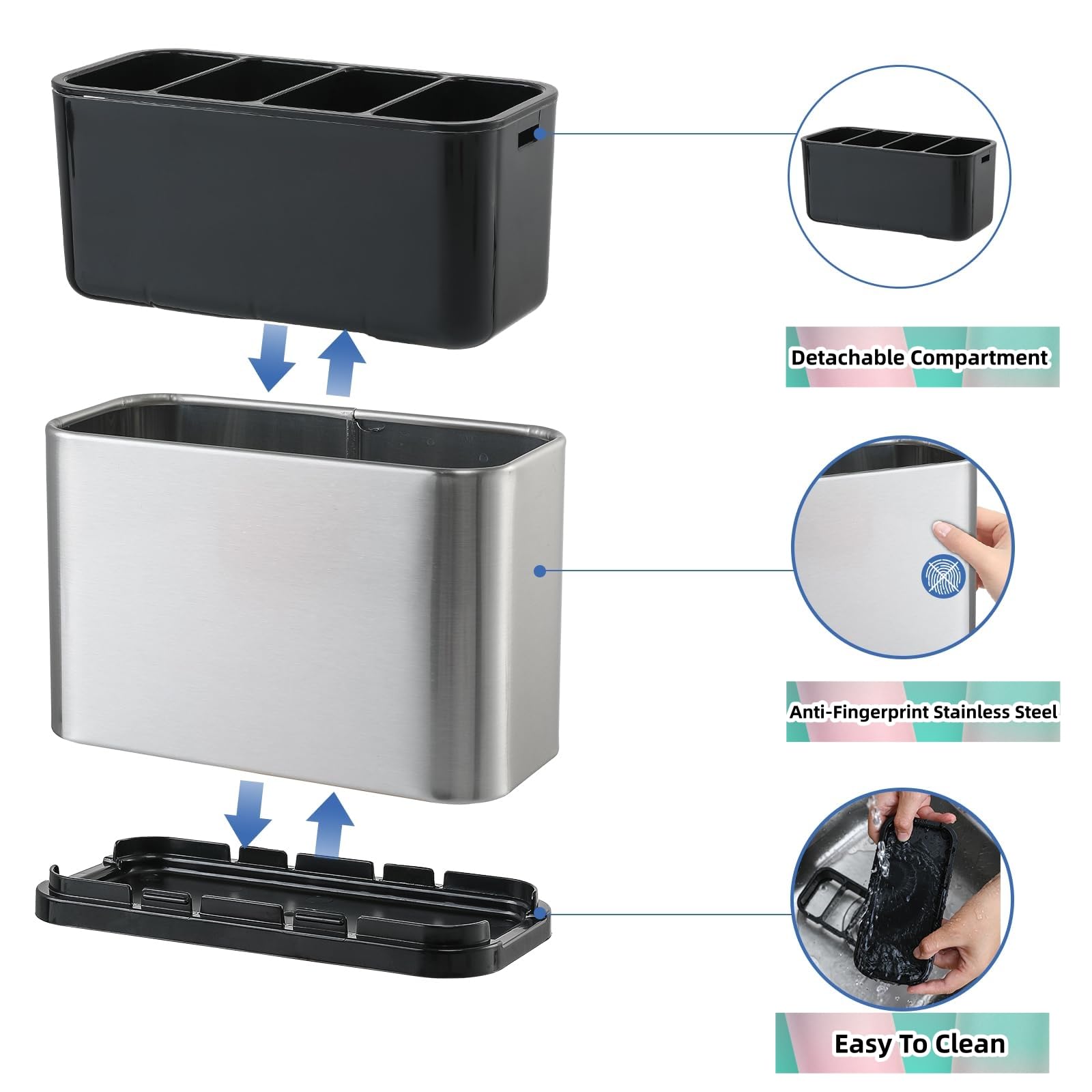 LIBODOUR bottom rubber grips protect surfaces from scratches during daily use.