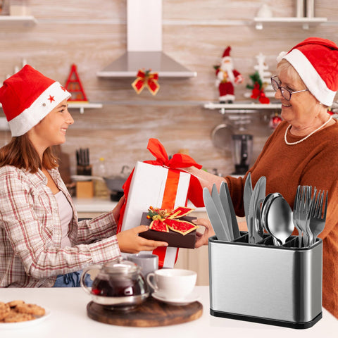 LIBODOUR stainless steel caddy resists fingerprints and maintains a polished look.