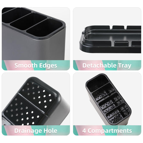 LIBODOUR silverware organizer prevents scratching with rubberized base.