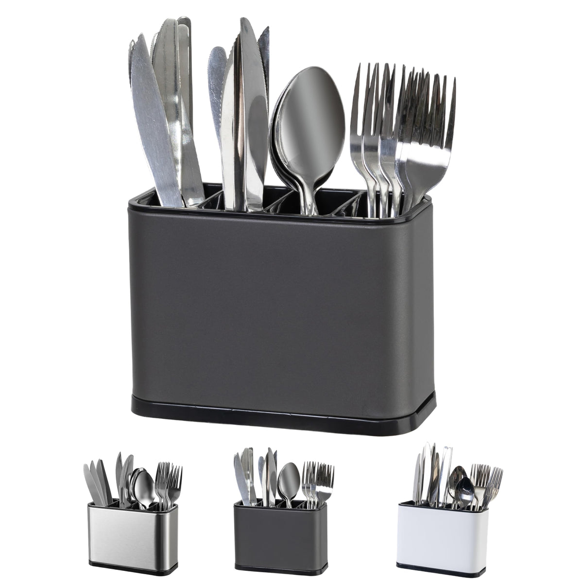 LIBODOUR stainless steel utensil holder on counter offers durable, organized storage.