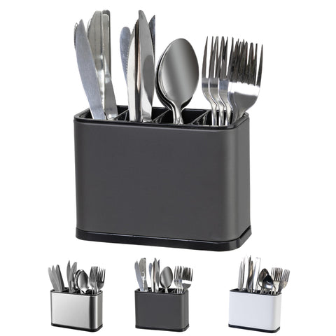 LIBODOUR stainless steel utensil holder on counter offers durable, organized storage.