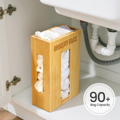 Libreshine large capacity bag organizer in pantry keeps bags tidy.