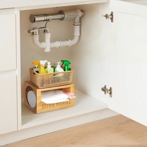 Libreshine wall mount trash bag organizer installed in a kitchen space