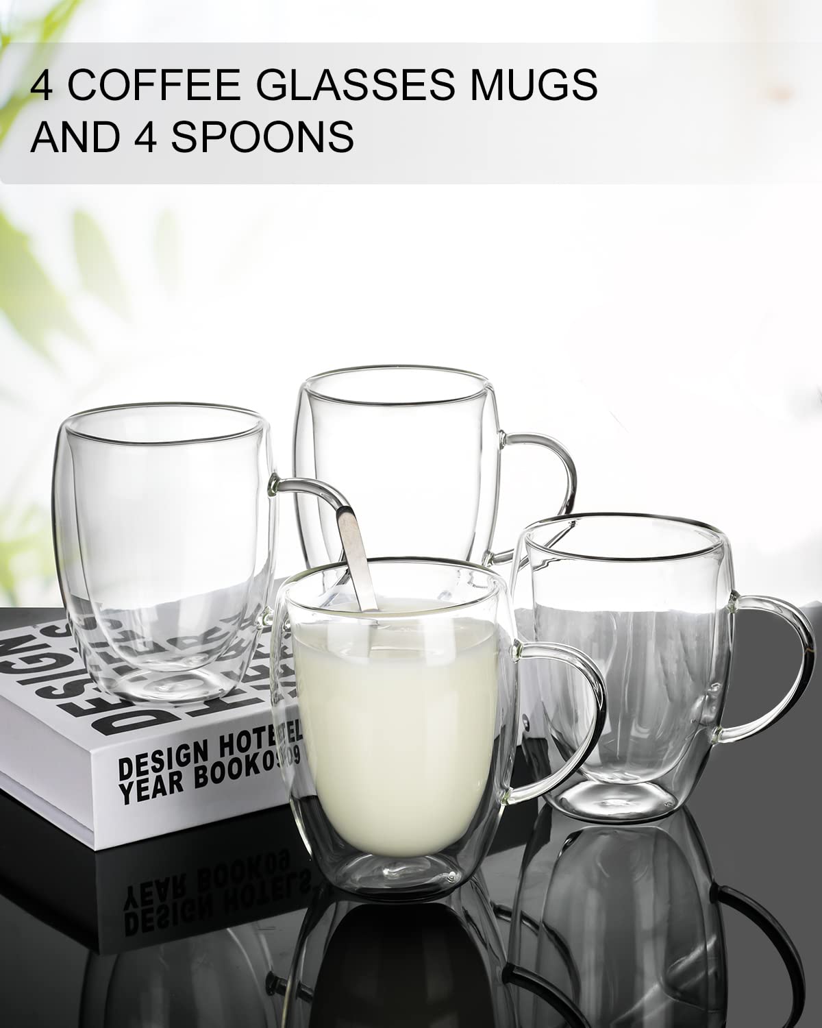 LIBWYS espresso glass with handle for easy grip during latte