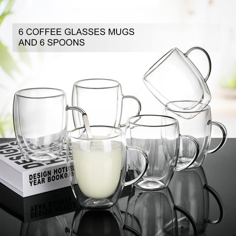 LIBWYS gift-ready pack showcases six cups and spoons for coffee lovers.