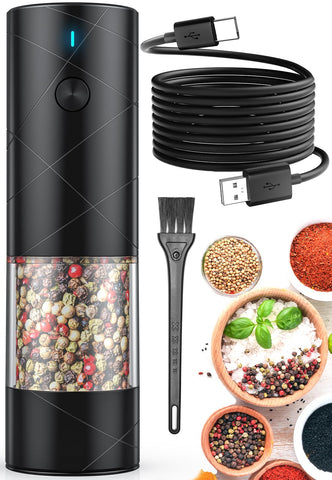 Lidaop electric grinder with LED light for precise seasoning during cooking