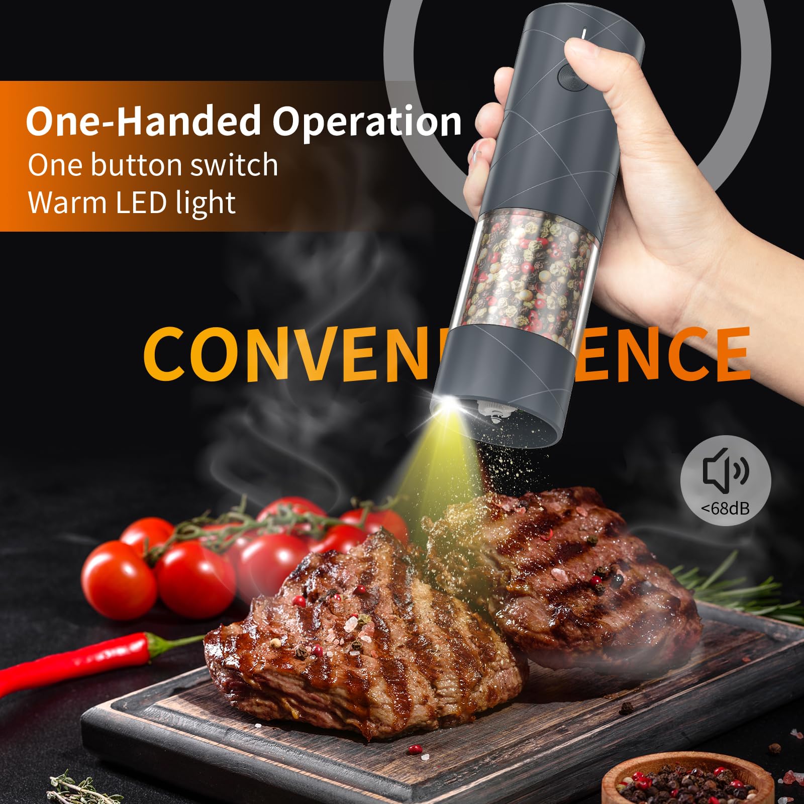 Lidaop grinder set offers easy one-handed operation during busy cooking