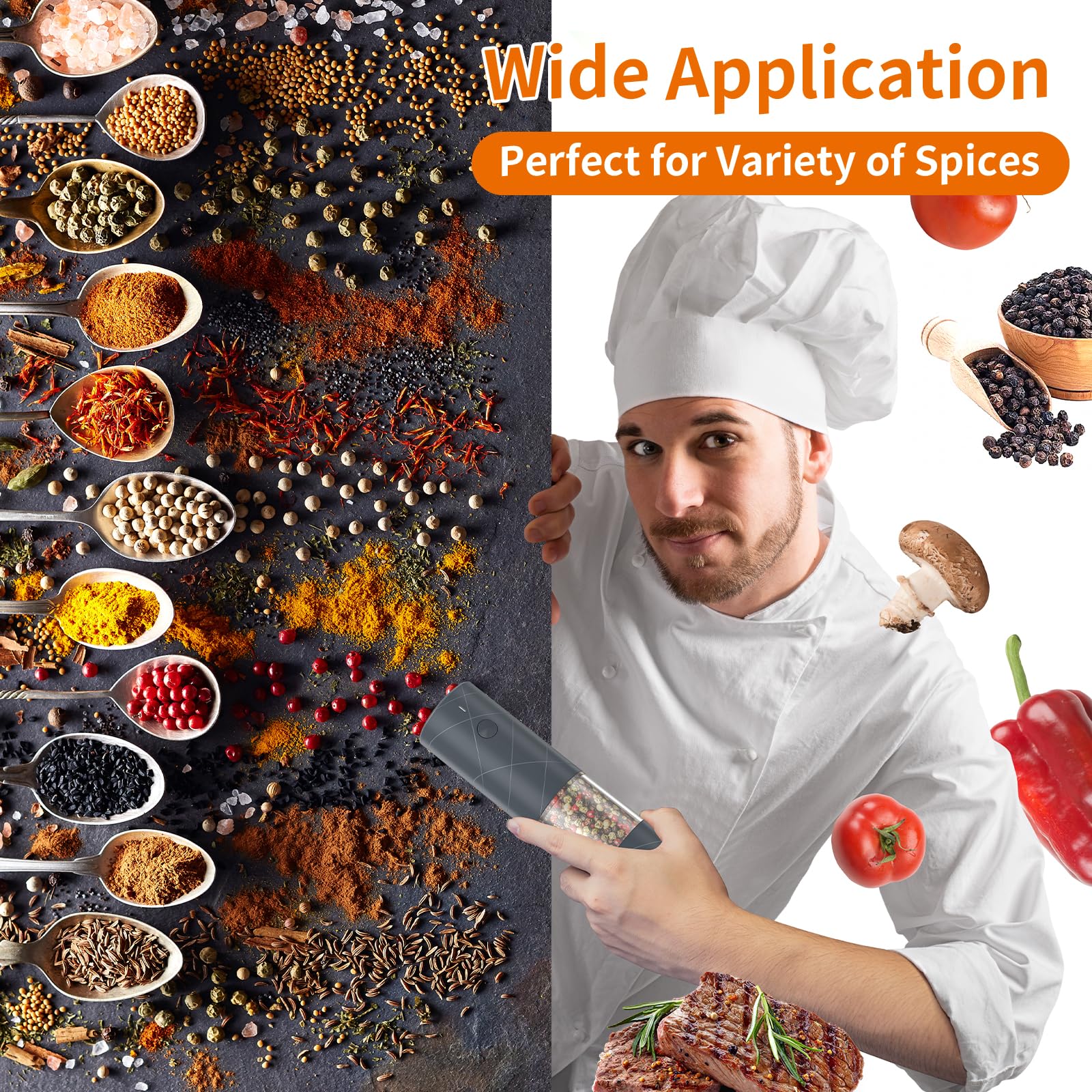 Lidaop transparent PMMA container shows remaining spices at a glance