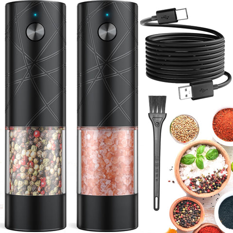 Lidaop electric salt and pepper grinders front view for precise seasoning