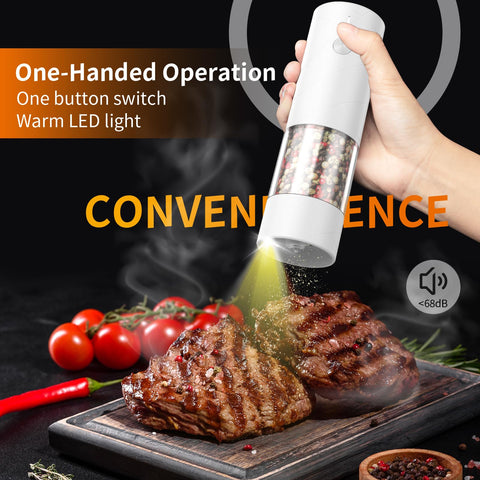 Lidaop electric grinder with LED light illuminates seasoning for precise dosing.