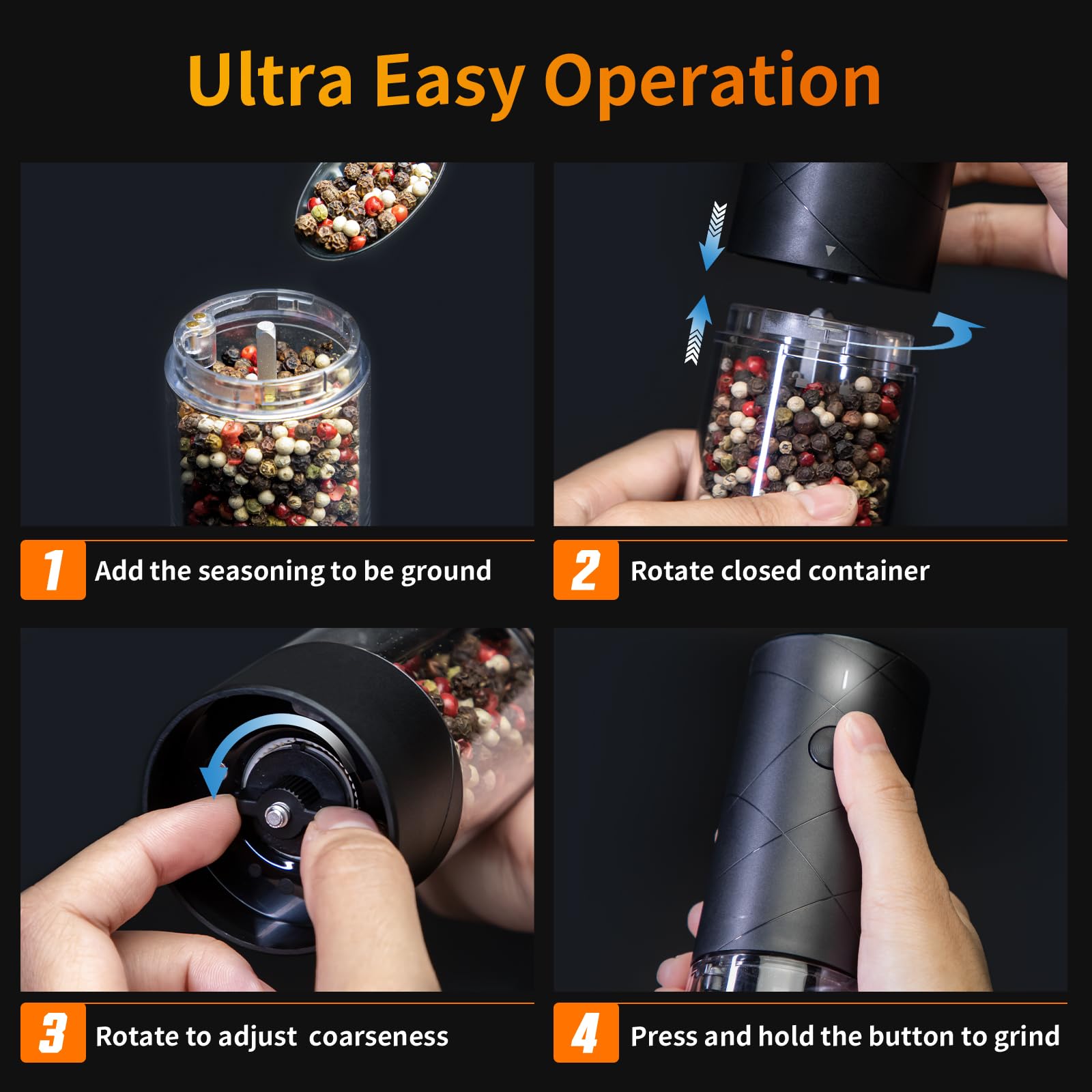 Lidaop grinders ready for outdoor dining and camping