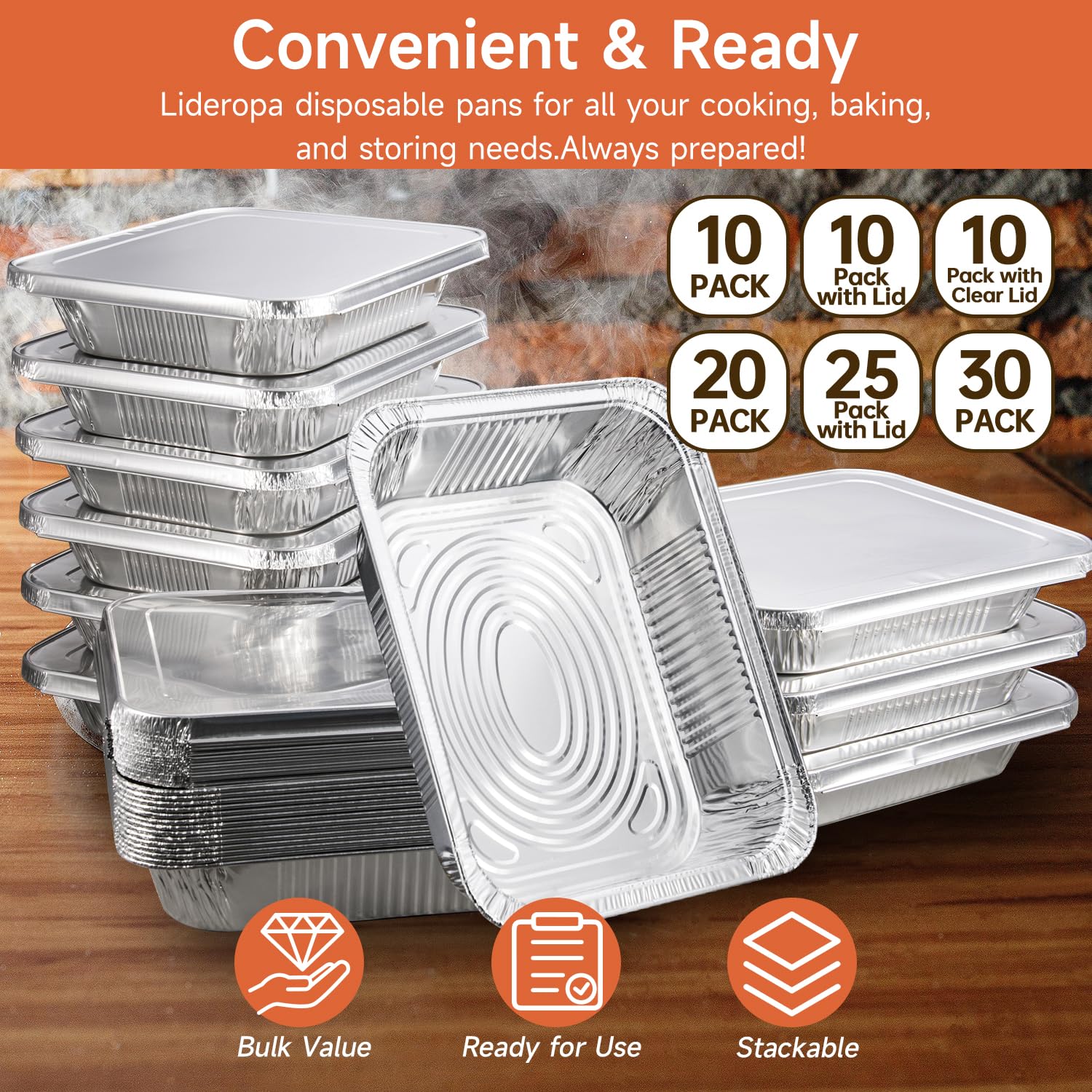 Lideropa disposable pans simplify cleanup after gatherings and parties