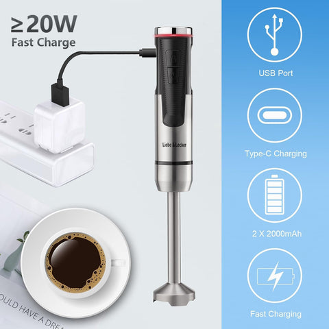 Liebe&Lecker USB-C quick charging for fast, cordless use.