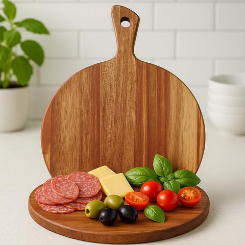 LiebeOlivee acacia wood board, iconic grain patterns, multipurpose kitchen or charcuterie display.