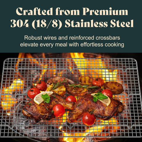 LIEMAND oven and dishwasher safe rack with durable stainless steel finish