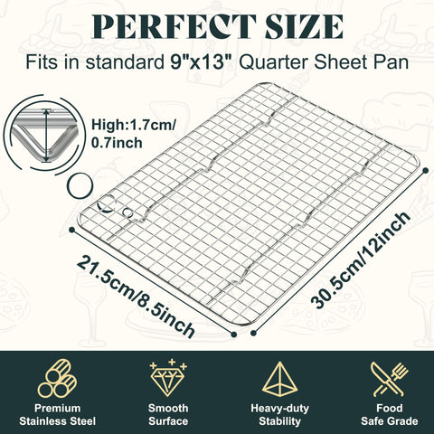 LIEMAND cooling rack fits quarter sheet pans for efficient roasting