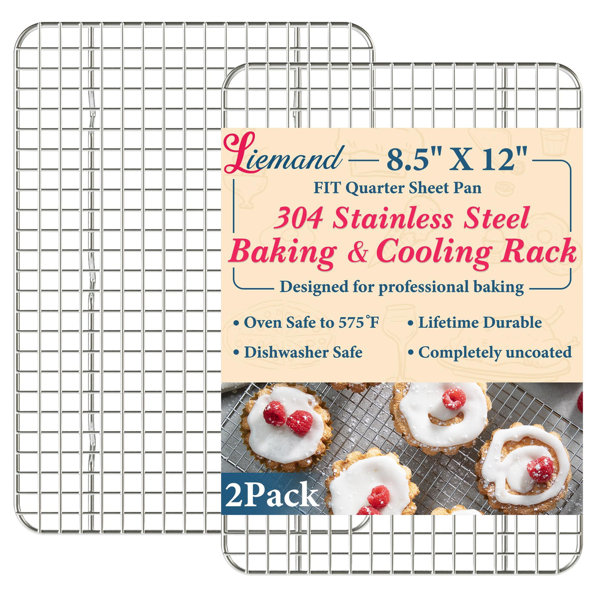 LIEMAND cooling rack with tight-wire design for even airflow and crisp results