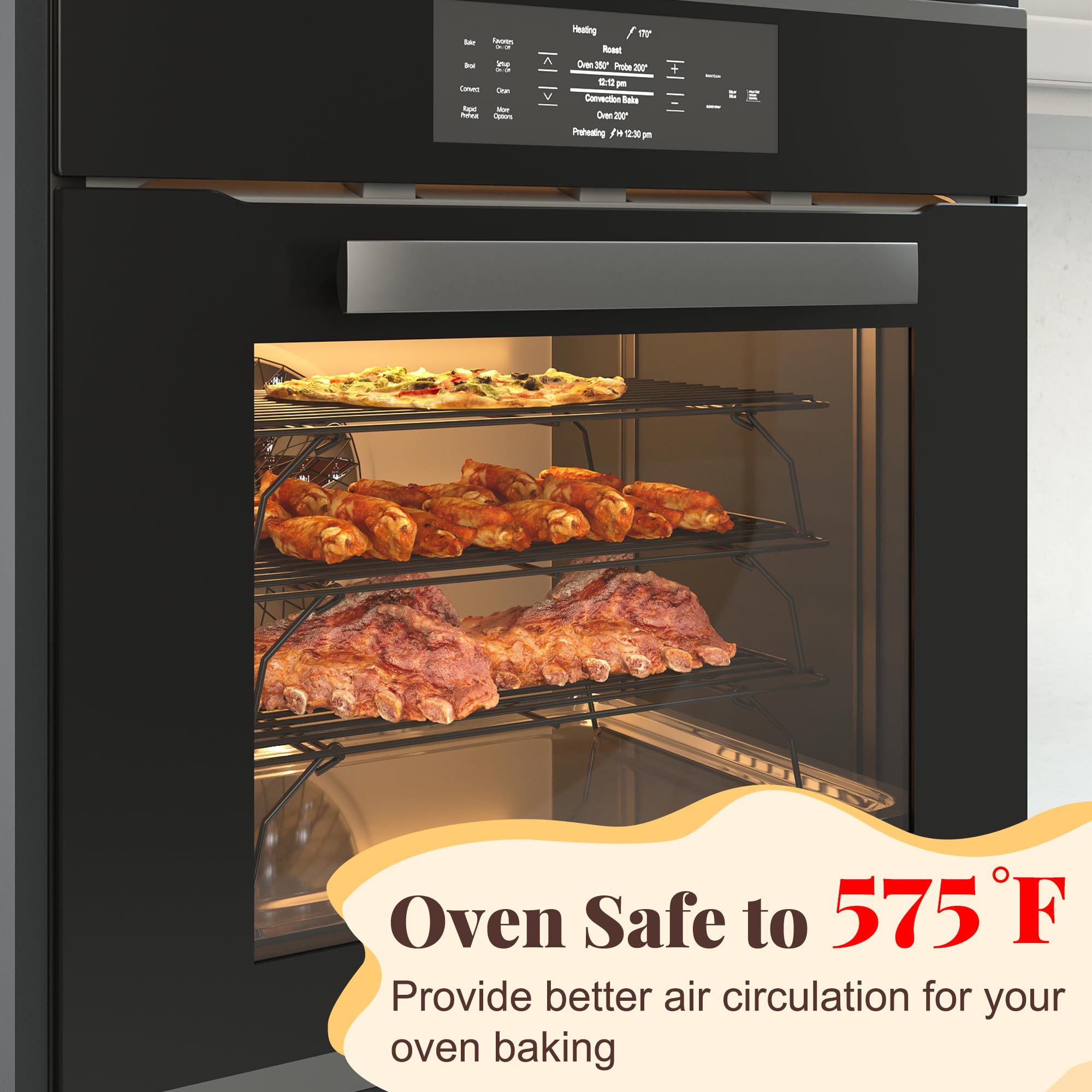 LIEMAND half-sheet pan-fit rack fits standard sheets securely