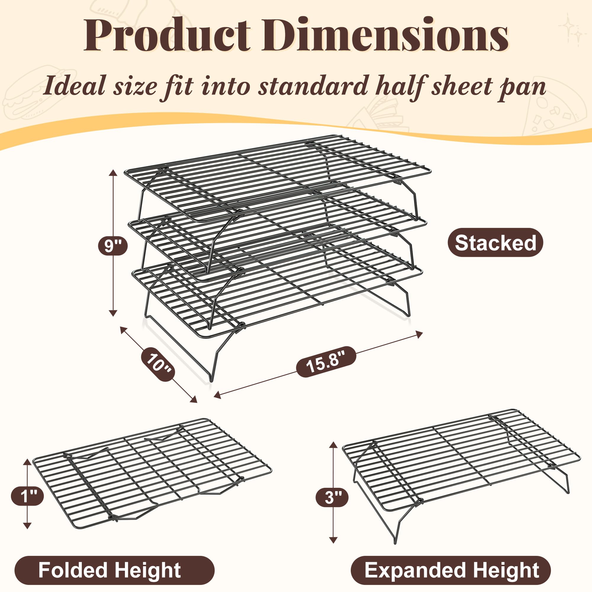 LIEMAND stainless steel baking rack with a sturdy frame