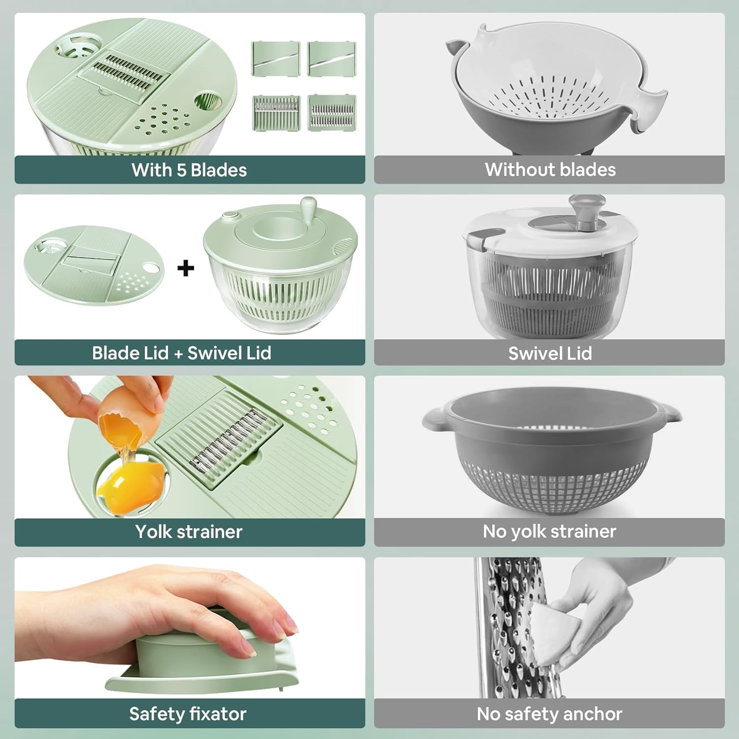 Lienffy salad spinner lemon juicer accessory in use for fresh juice