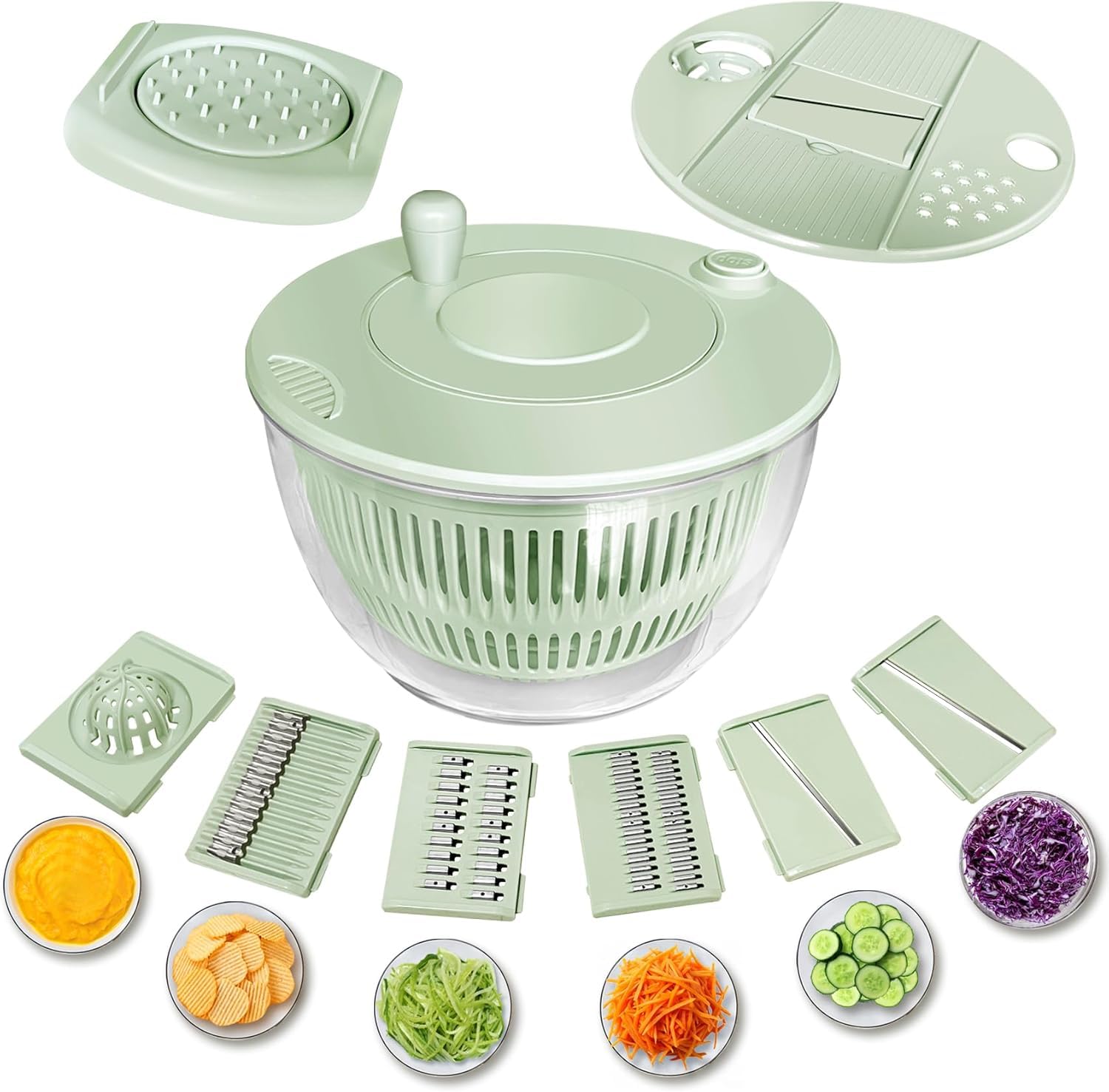 Lienffy salad spinner non-slip base stabilizing on countertop