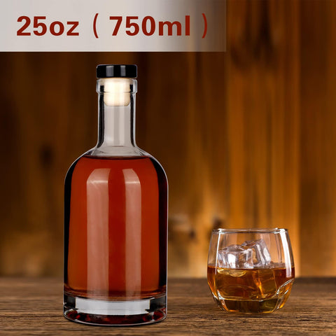 Liengoron glass bottle with cork stopper for airtight sealing