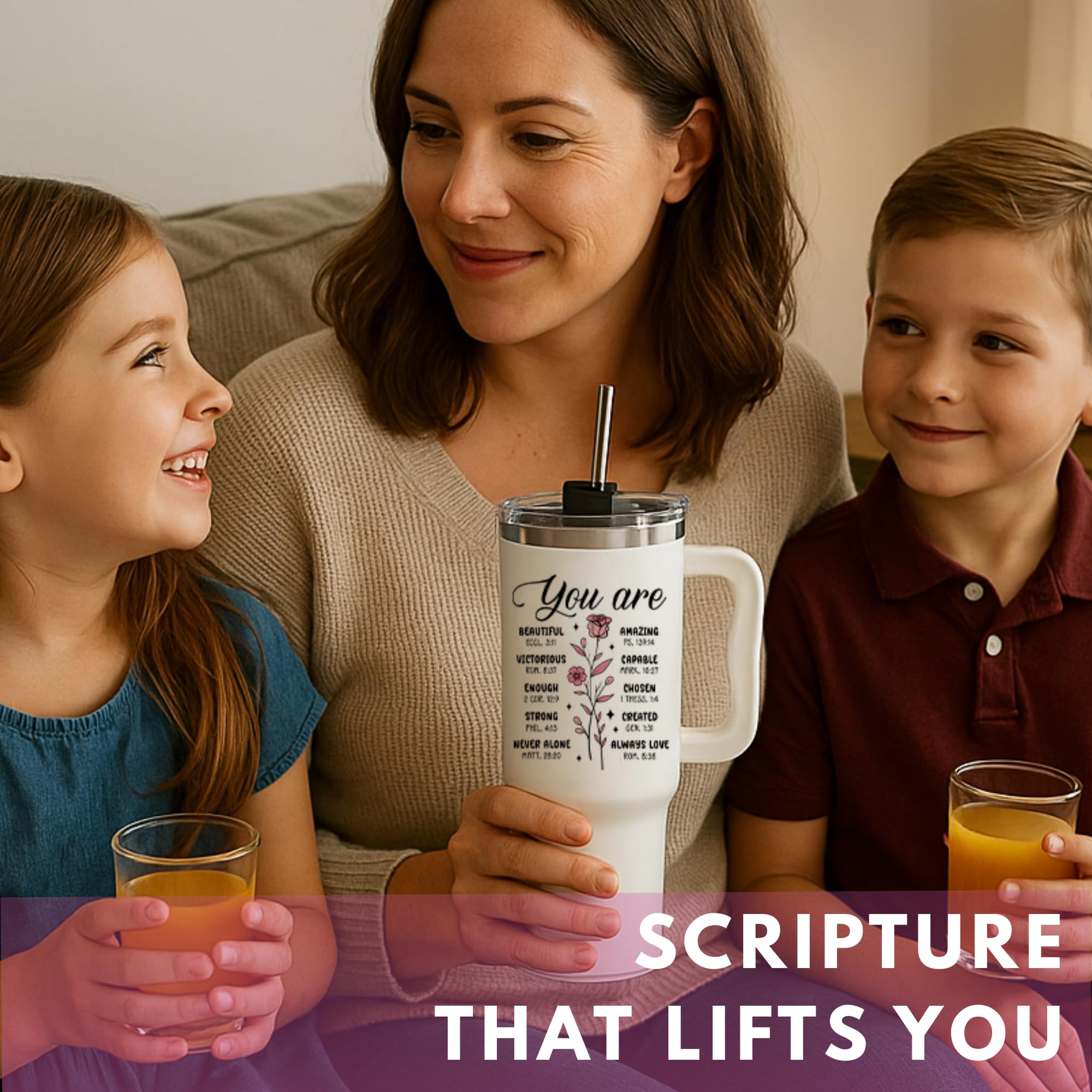 LIERIE8888 Faith Tumbler closeup reveals meaningful engraving and faith-inspired design.