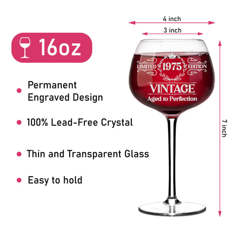 LIERIE8888 vintage engraved wine glass detailed engraving keepsake
