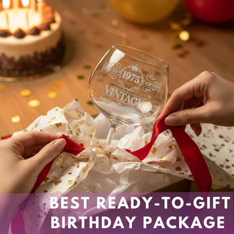 LIERIE8888 vintage engraved wine glass in gift box ready to gift