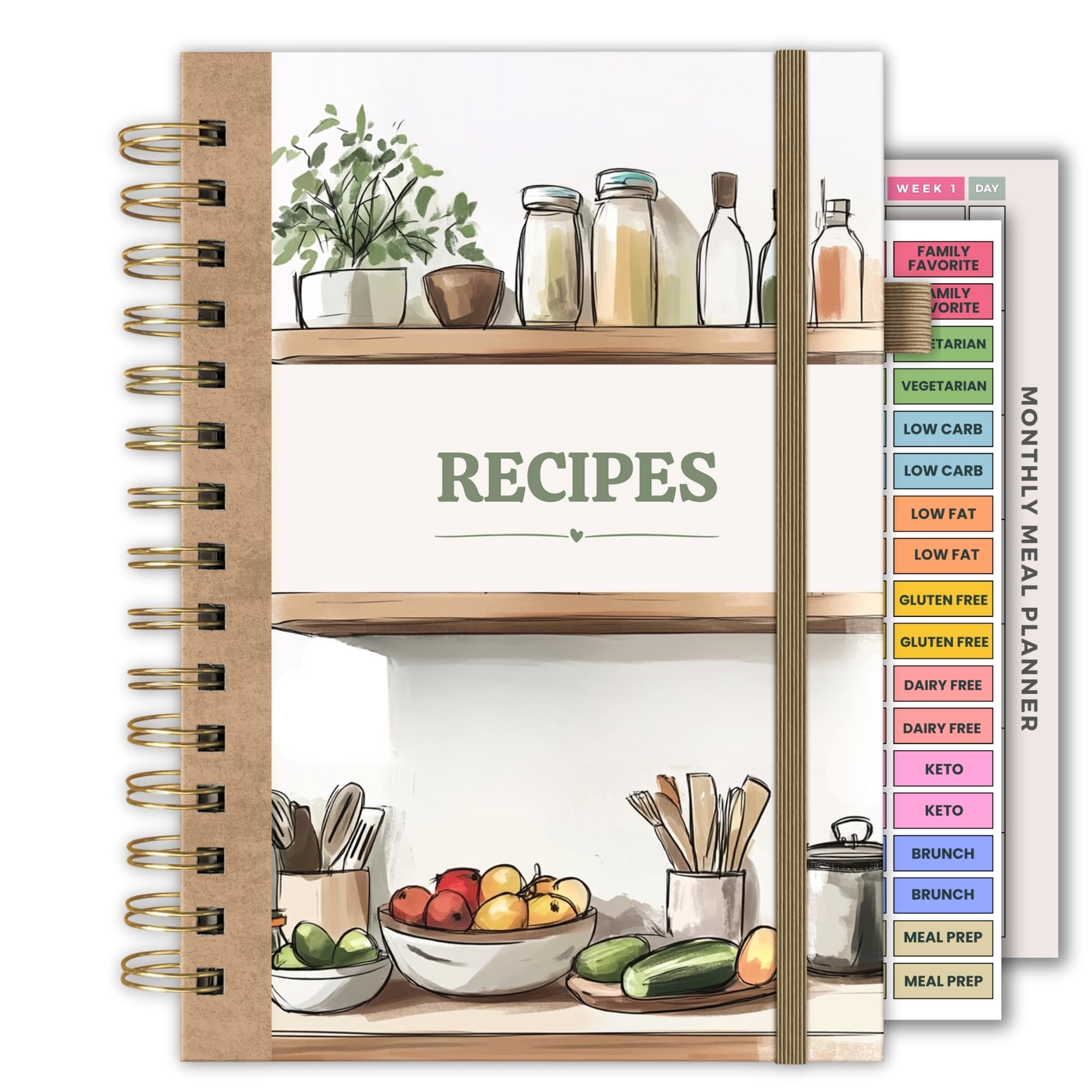 Life & Apples custom recipe book cover showing durable, organized design for home use.