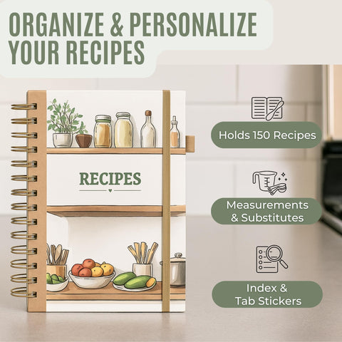 Life & Apples write-in recipe pages highlight easy sections for ingredients and steps.