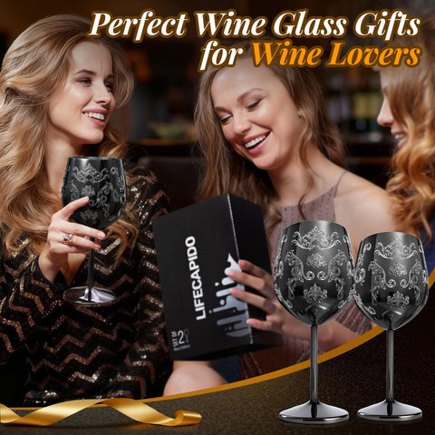 Lifecapido black stainless wine glass durable and easy to clean.