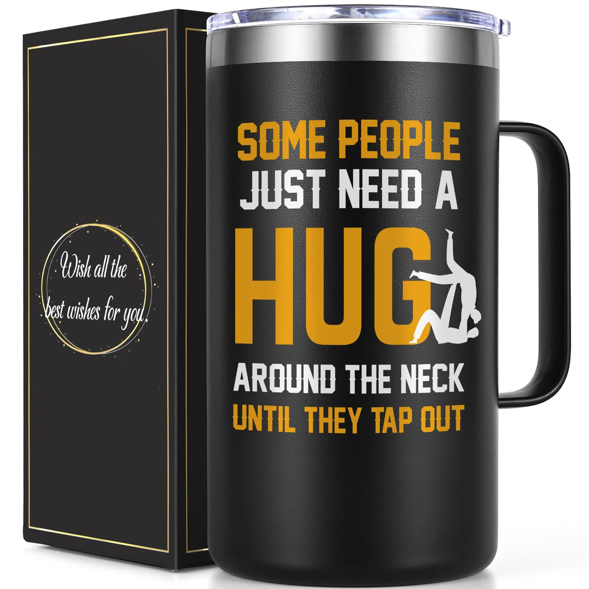 Lifecapido hug-around-the-neck 20oz mug with lid keeps drinks hot or cold for hours