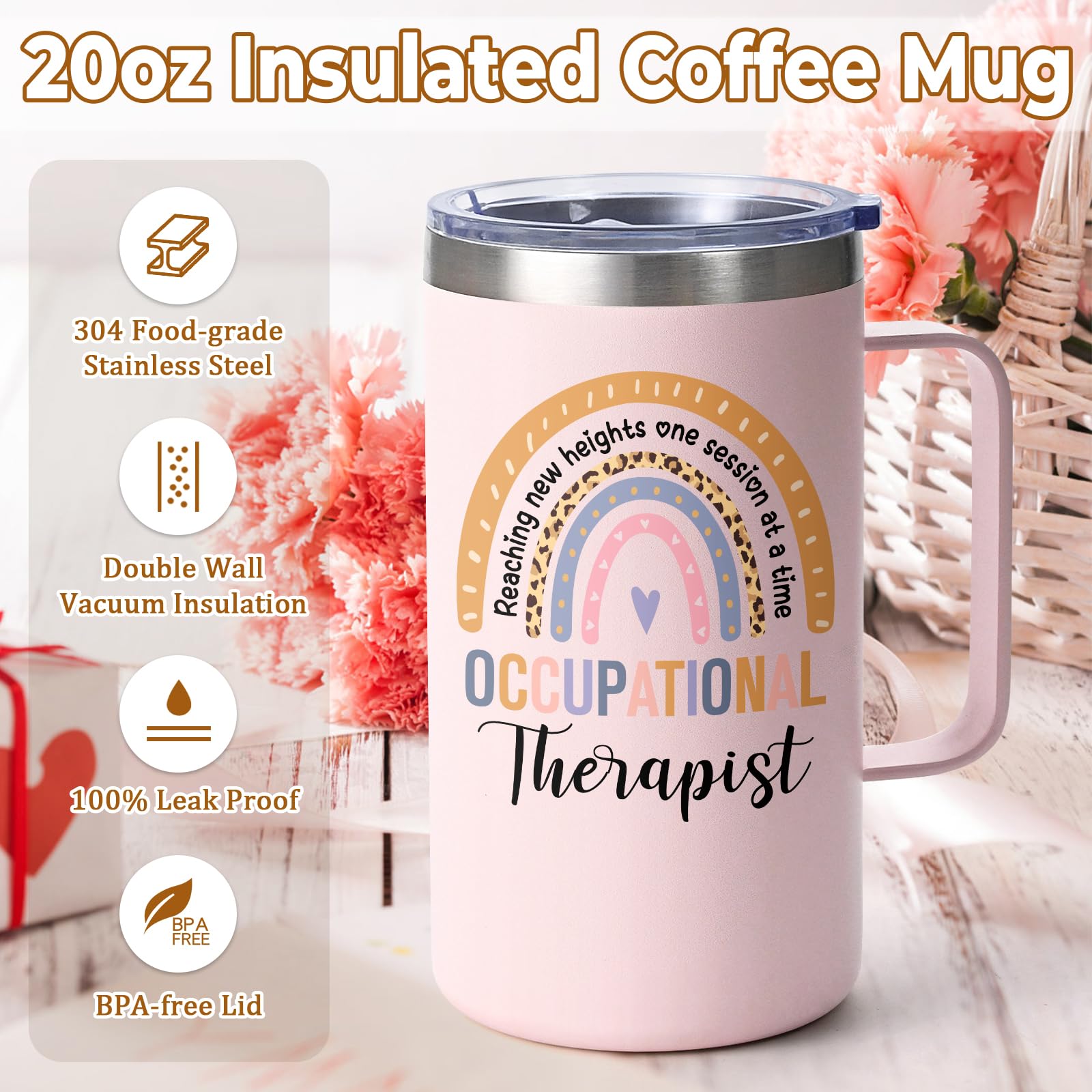 Lifecapido insulated 20oz mug with double-wall design for hot or cold drinks