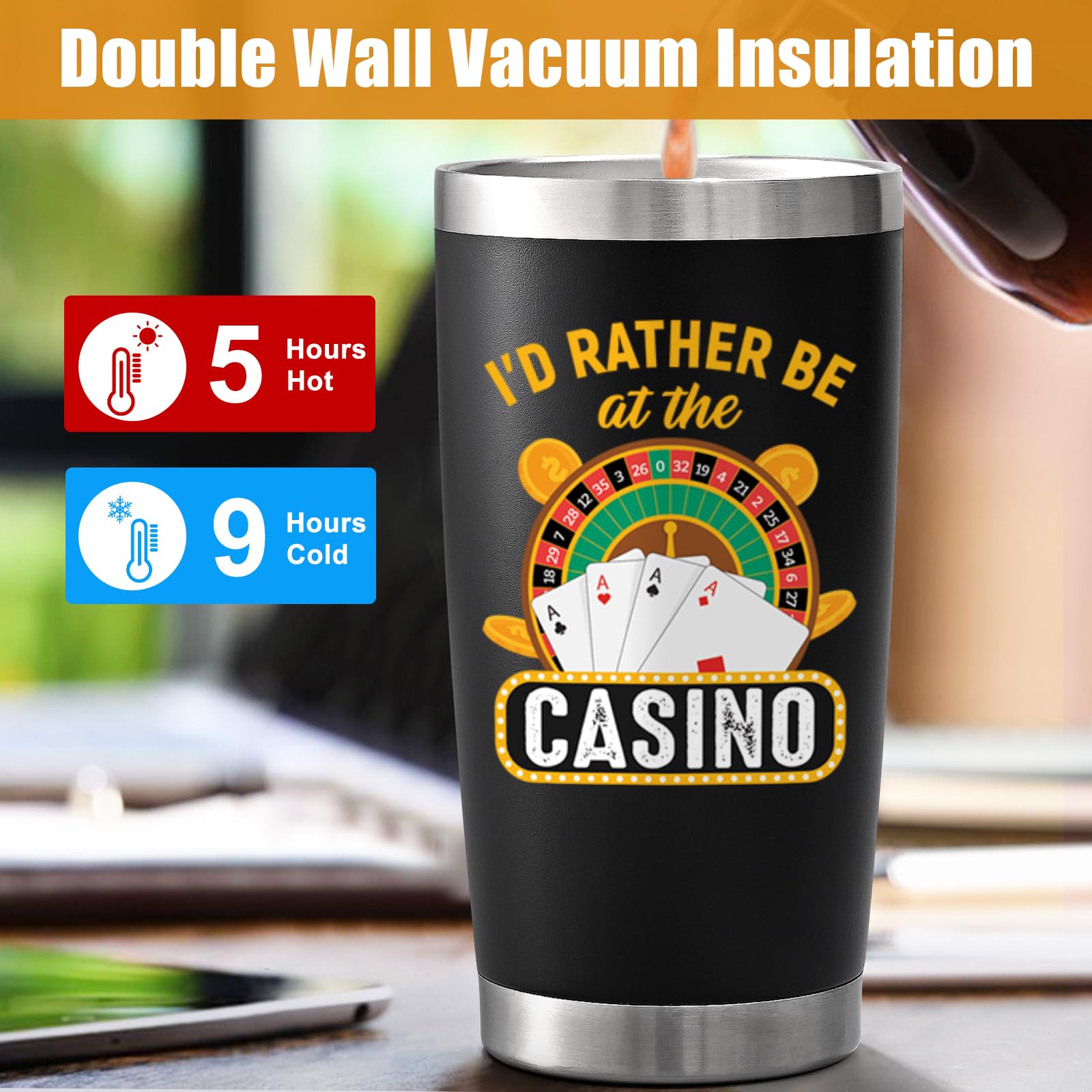 Lifecapido leakproof BPA-free lid ensures mess-free use in car or office.