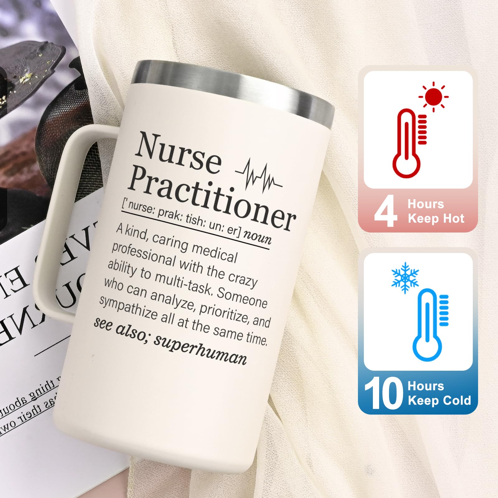 Lifecapido NP mug with insulated lid for temp control