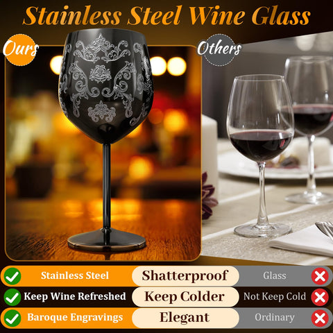 Lifecapido baroque carved wine glass ideal for anniversaries and toasts.