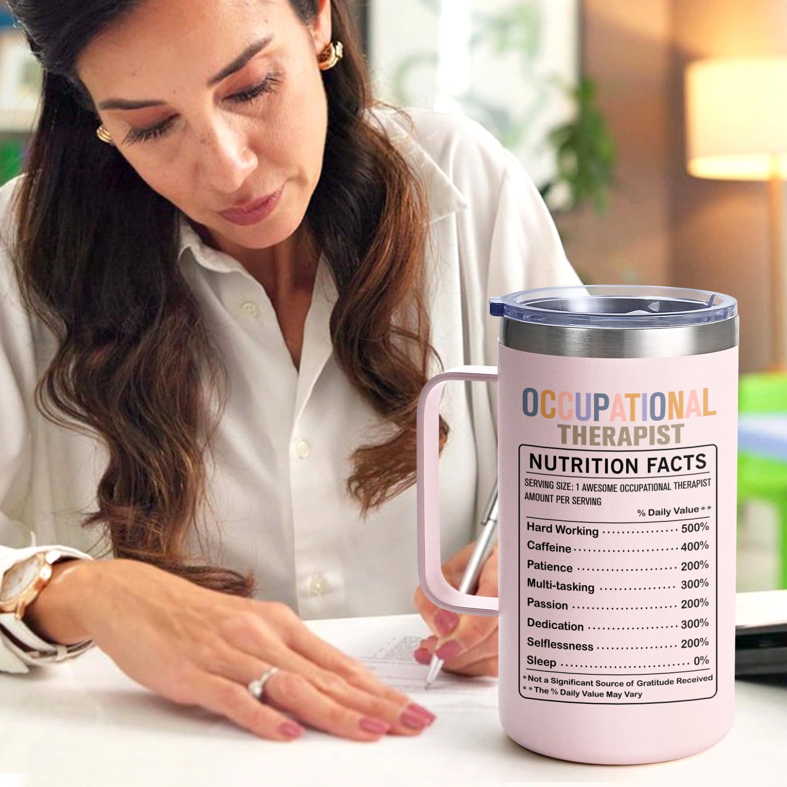 Lifecapido rose quartz mug with professional look for therapy settings