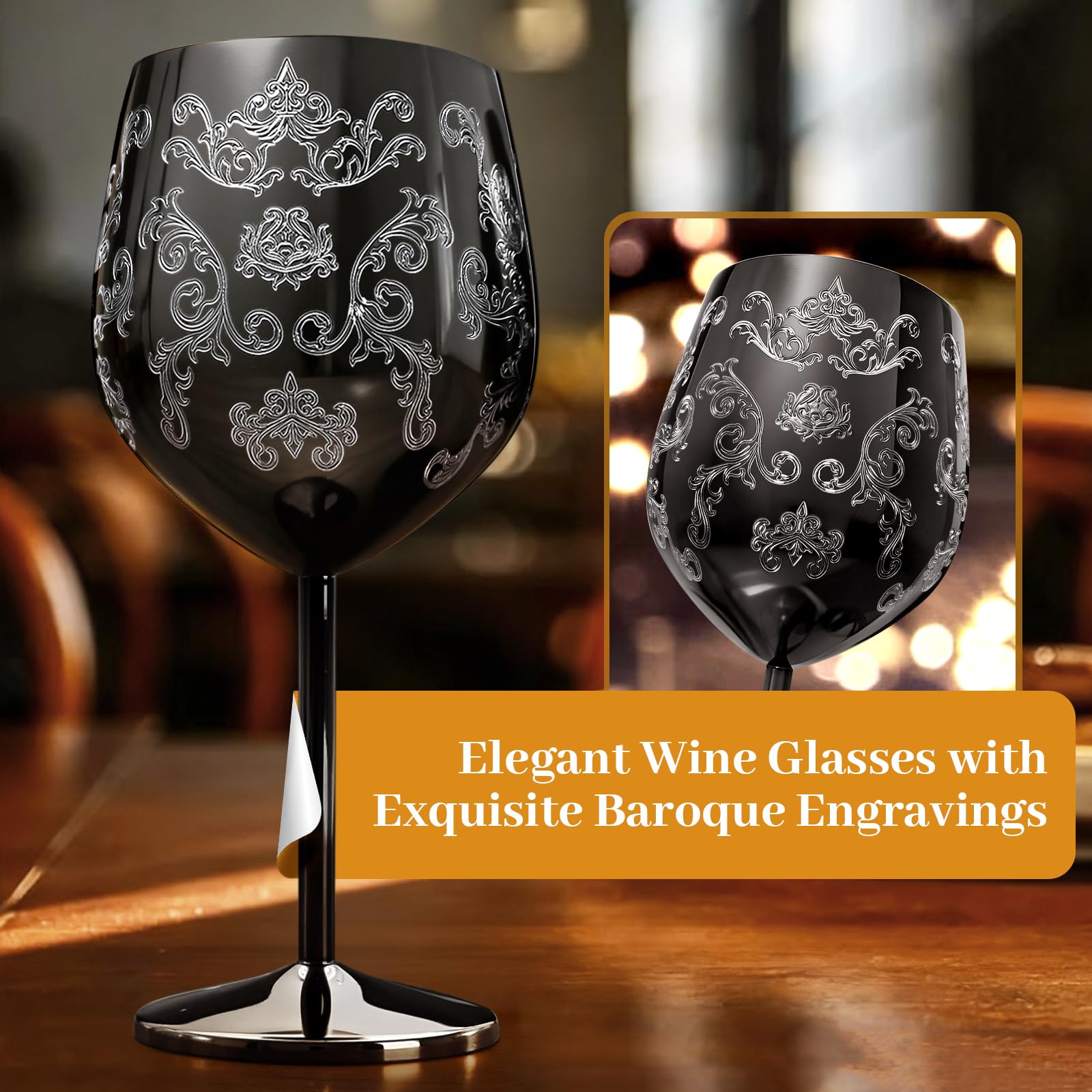 Lifecapido shatterproof wine glass in stainless steel keeps beverages cool.