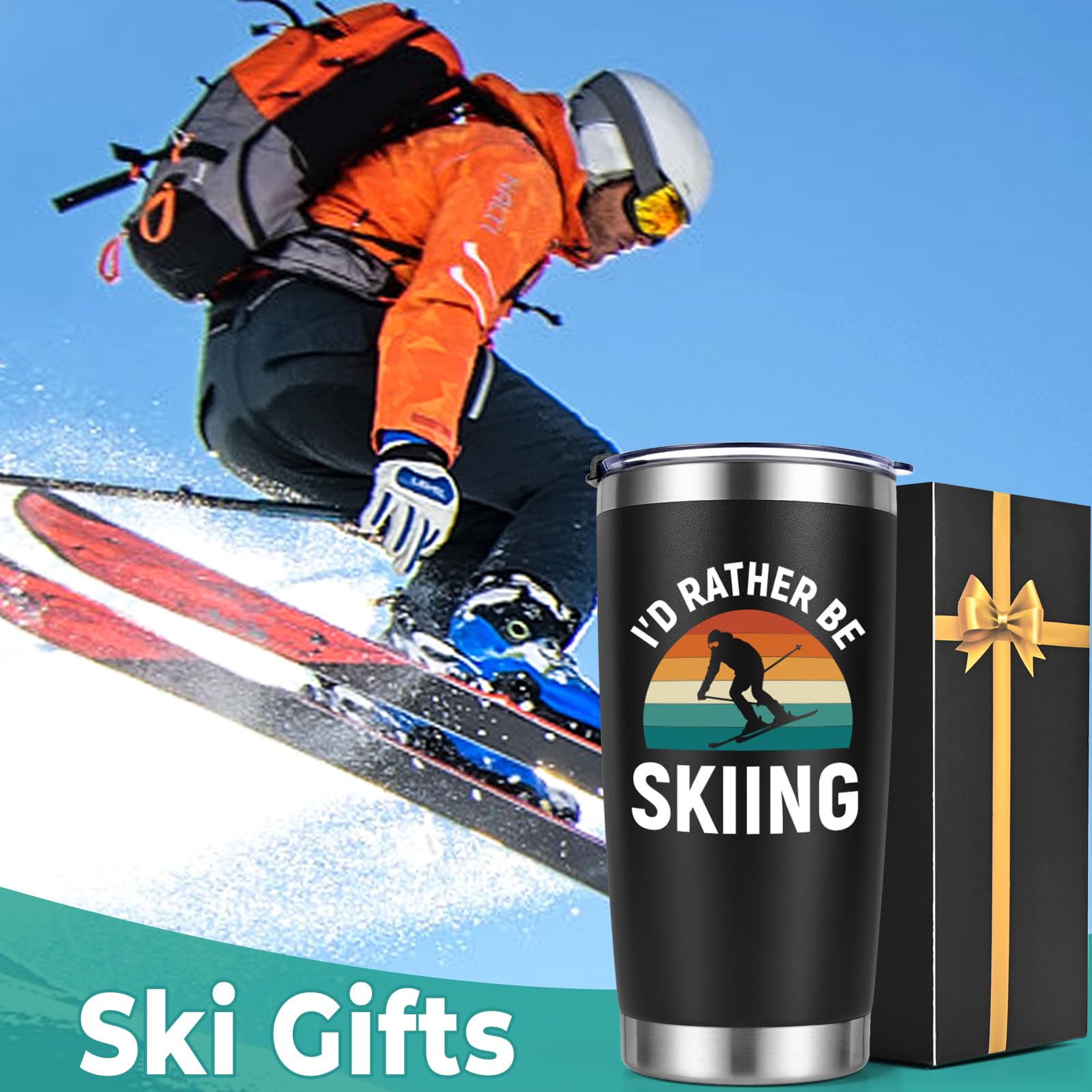 Lifecapido ski tumbler lid and straw set for spill-safe sipping