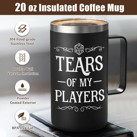 Lifecapido mug with keychain, a handy DnD gift for dungeon masters.
