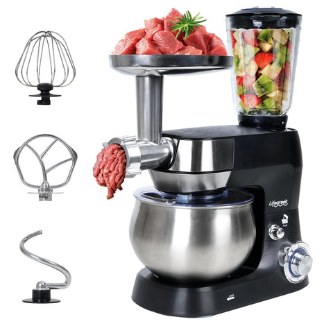 LIFECREEK 6in1 stand mixer front view for versatile baking and mixing