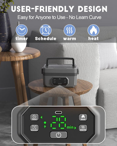 Lifecreek lunch box with schedule heating for precise warmth