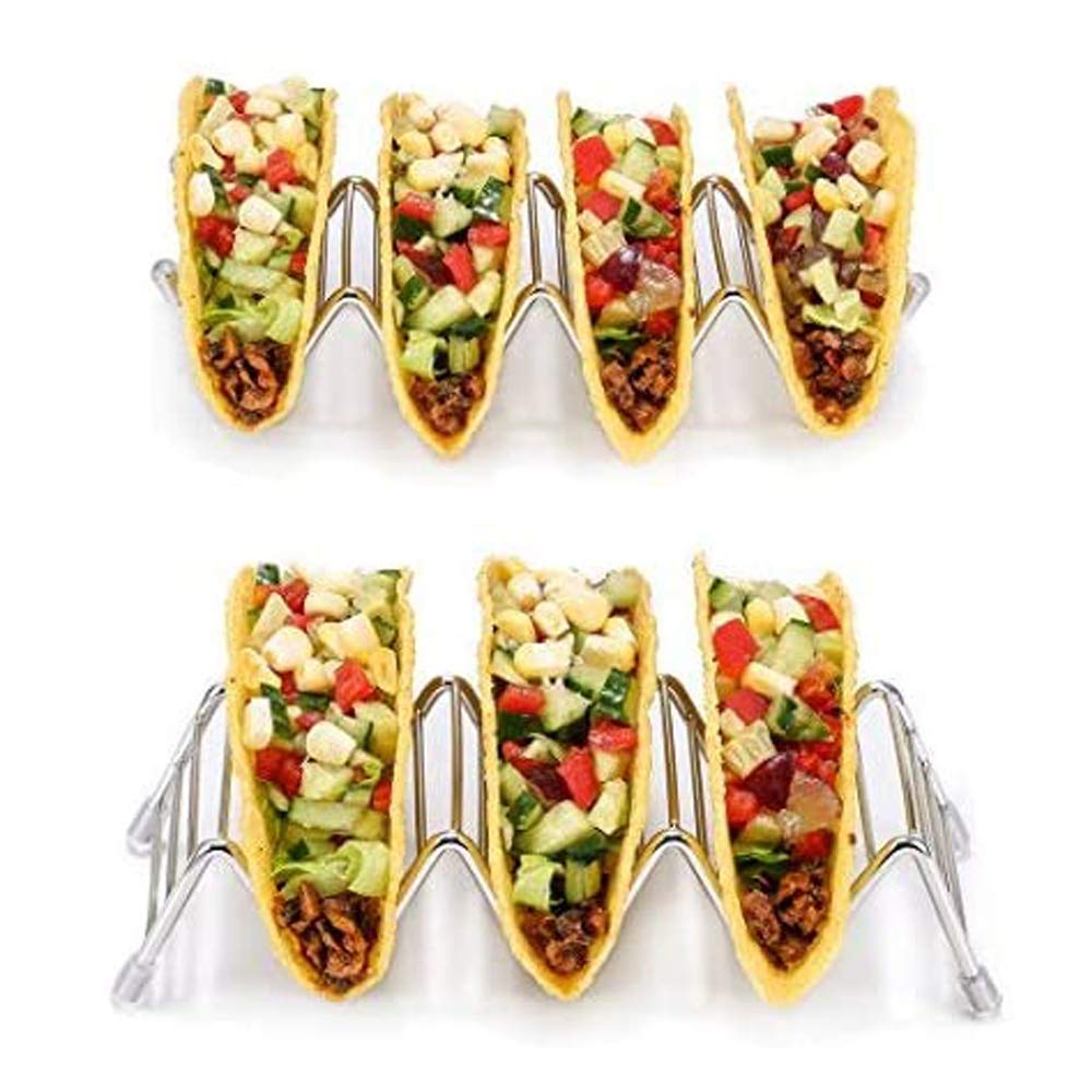 LifeEase stainless steel taco rack showcases durable construction and easy cleaning.