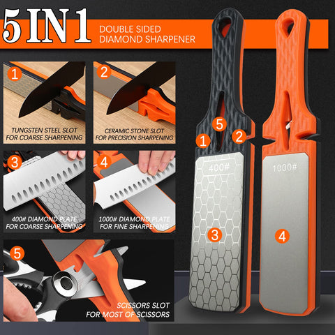 Lifeholic 1000 grit fine side refines edges and removes burrs.