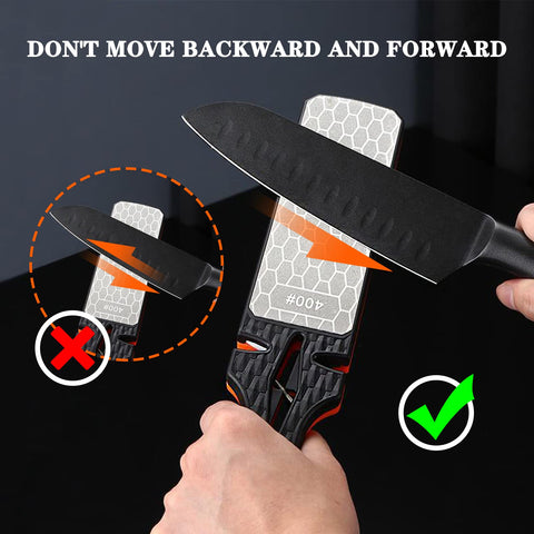 Lifeholic scissors slot enables quick sharpening of scissors.