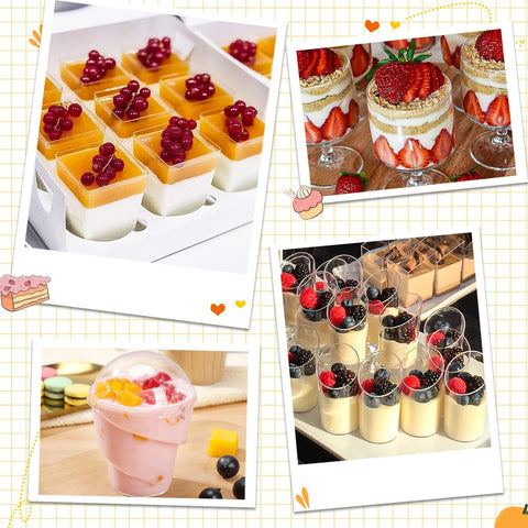 LifeIdeas 5oz square dessert cups offer modern, stackable presentation
