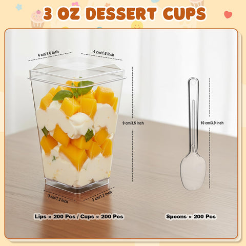 LifeIdeas clear durable plastic dessert cups highlighted for desserts and parfaits.